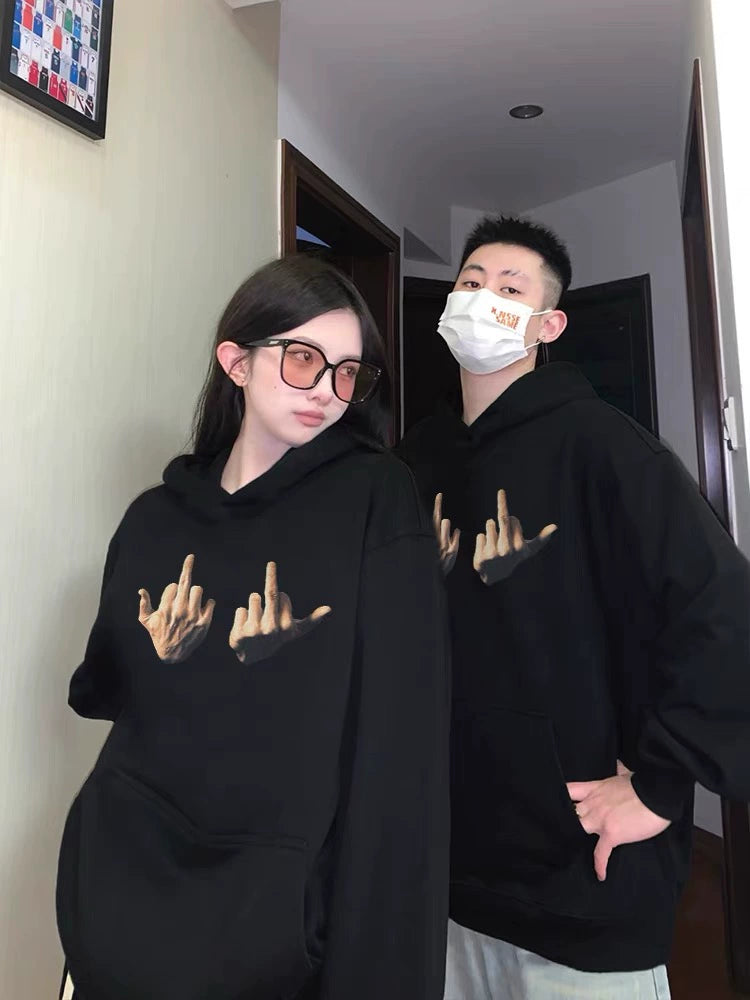 Wassup Charplen Couple Hooded Sweater